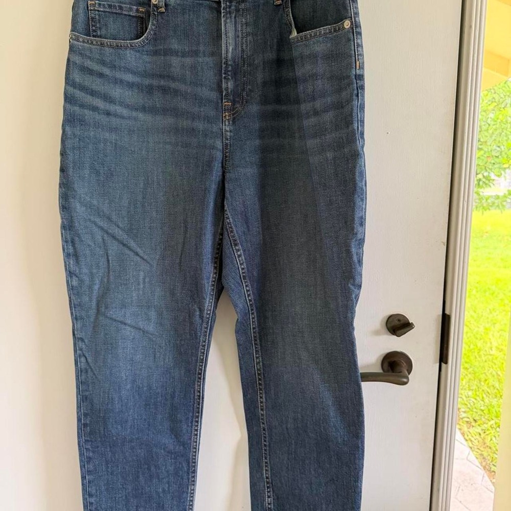Everlane The Cheeky Jean Blue High Waisted Cropped Denim Jeans Womens Size 32